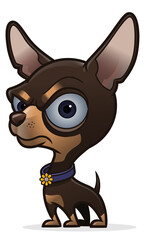 Cute cartoon vector illustration of Chihuahua dog