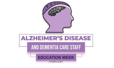 Alzheimer's Disease and Dementia Care Staff Education Week. background, banner, card, poster, template. Vector illustration.