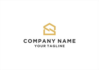 Naklejka premium Initial Letter S Home Real Estate Logo Design Vector 