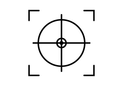 Icono negro de objetivo o mirilla de un arma.