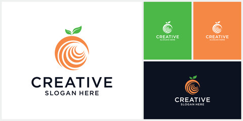 Orange logo design in a modern flat style