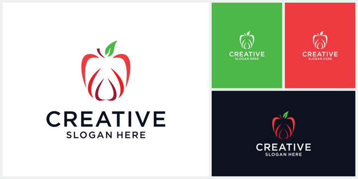 Abstract apple logo design template