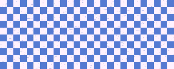 Fototapeta premium Retro grain chessboard, checkerboard geometric design template 