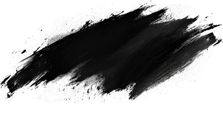 black paint, ink brush stroke, brush, line or texture - obrazy, fototapety, plakaty