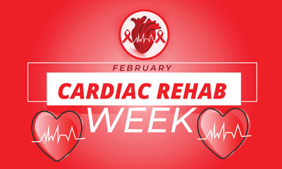 Cardiac Rehab Week. background, banner, card, poster, template. Vector illustration. - obrazy, fototapety, plakaty