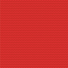 Tile red knitting vector pattern or winter background