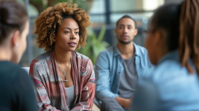 Diverse Group Therapy Session in Progress. Generative ai