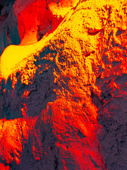 Red rock lit by the sun