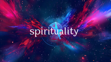 Spirituality in the vastness of the universe. Space background.