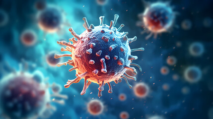 Obraz premium Virus cells abstract science concept, medical research background