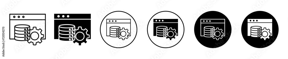 Poster caching vector icon set collection. caching outline flat icon.