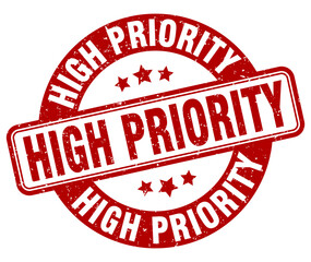 high priority stamp. high priority label. round grunge sign