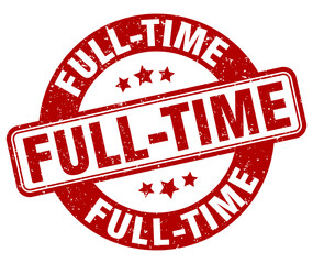 full-time stamp. full-time label. round grunge sign