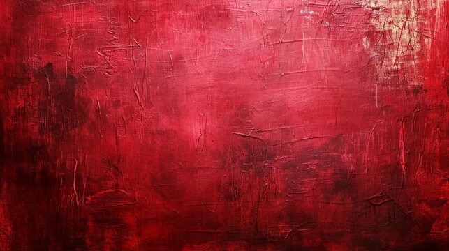 Red texture of oil paint strokes on canvas. Rough, brutal strokes. Artistic background