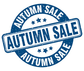 autumn sale stamp. autumn sale label. round grunge sign