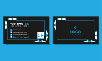 business card, Visiting card template, vector blue and white And Black  simple unique blue minimalist gold elegant business card template. vector infographics, trendy, 