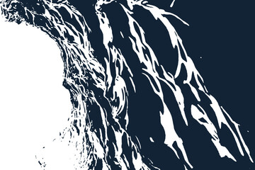 Abstract wall texture squid ink color texture on white color background.