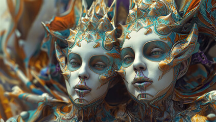 DMT jester Photorealistic portrait, cinematic, psychedelic human vision of geometric creatures. Mama Ayahuasca, psychedelic divine cosmic trippy godly spiritual entity. Expanded Consciousness