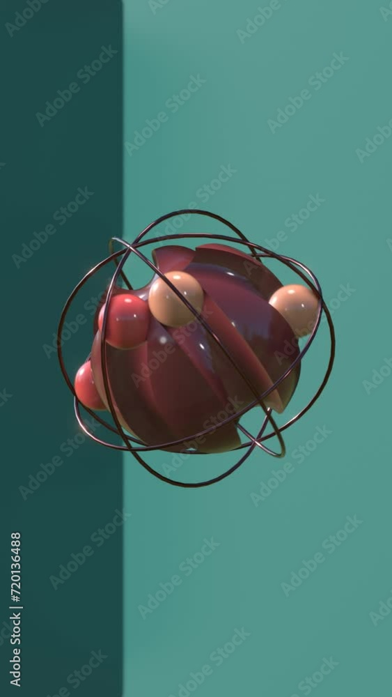 Aufkleber vertical motion graphic abstraction: dynamic 3d animation