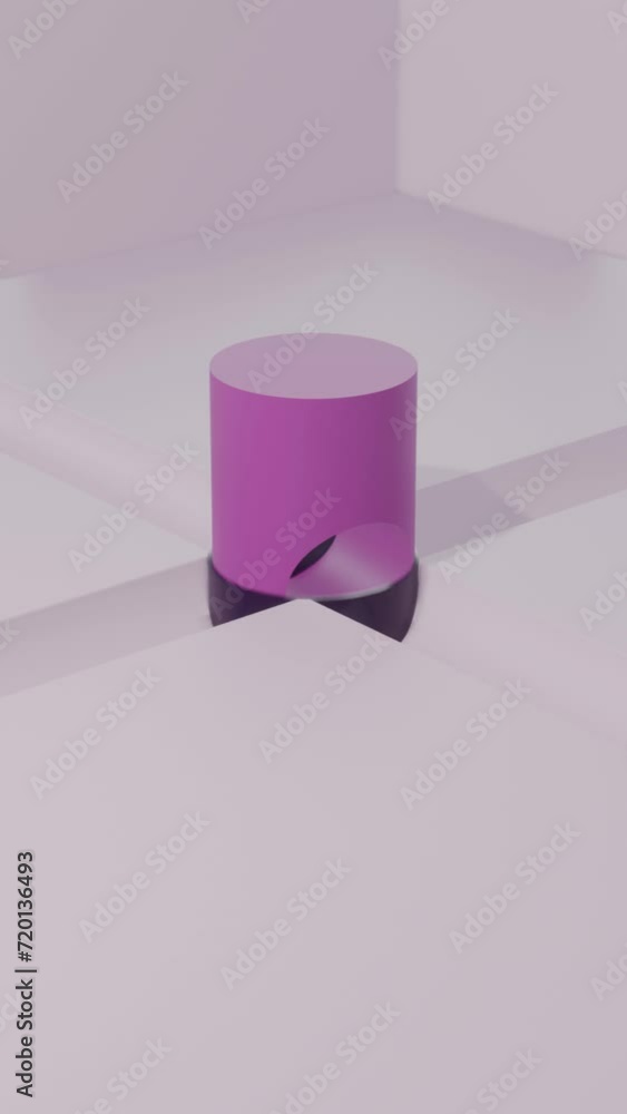 Aufkleber seamless loop animation: abstract geometric motion design in 3d. vertical footage