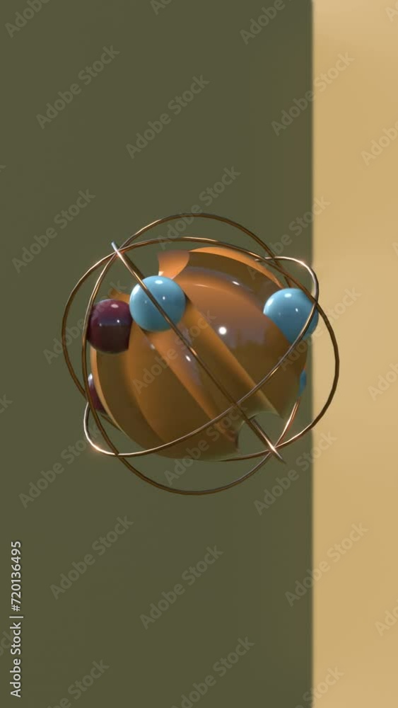 Poster vertical abstract fantasy: mesmerizing motion graphic in modern geometric loop