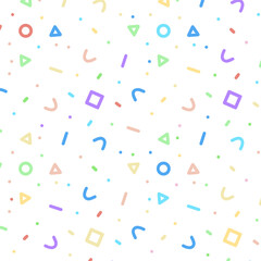 Pastel coloured memphis style pattern design background