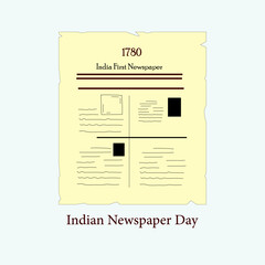 Indian Newspaper Day vector illustration on isolated plain background. Top view. Indian Newspaper Day is celebrated on January 29 every year.