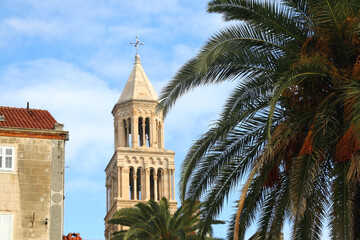 Historical city centre of Split, Croatia. Beautiful view of the promenade.