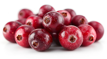 View of Delicious fresh Fruit Cranberry on a white background - obrazy, fototapety, plakaty