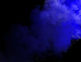 abstract smoke background in blue colors on black background