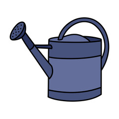Cute vintage watering can. Hand drawn detailed vector illustration.