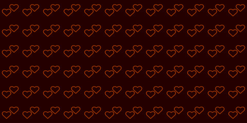 Love. Romantic Abstract texture with linear hearts. Stylish design for wrapping fabric cloth. Print. Chocolate decor Valentines day pattern. Textile swatch brown Heart dark background. Seamless