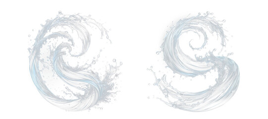Splash of Water with Splashes and Droplets. PNG Transparent Background