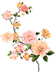 Fototapeta na wymiar new digital textile design flowers and leaves decorative and beautiful for printing