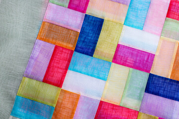 Fototapeta na wymiar Vibrant and richly colored various weavings.