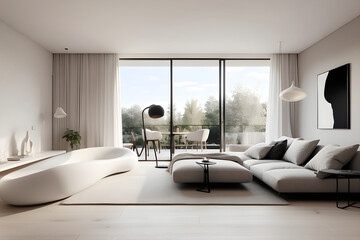 Contemporary Luxury Living Room with Stylish Furniture and Elegant Interior Design