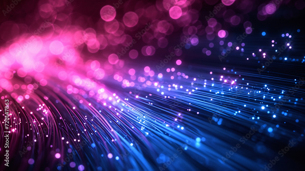 Poster particle space lines background 3d rendering, background of abstract polka dot particles with techno