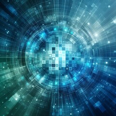 Blue mixed green background Square blur, square, abstract blur mosaic