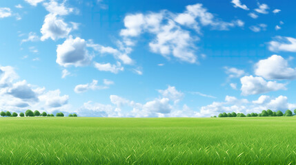 Fototapeta na wymiar wonderful freedom inspired big grass field in anime lofi style