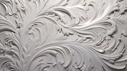 wonderful classic inspired waves on a silver wall, modern elegant luxury design