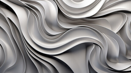 Obraz premium wonderful classic inspired waves on a silver wall, modern elegant luxury design
