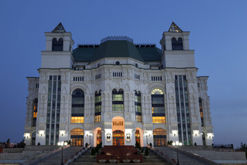 Astrakhan State Opera and Ballet Theater in the evening. Astrakhan, Russia