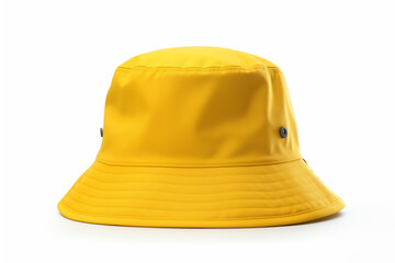Fototapeta premium bucket hat yellow fashionable, isolated on white background
