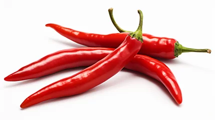 Fotobehang Fresh red hot peppers © Mishi
