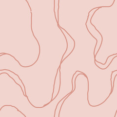 Wavy Seamless Trippy Pattern. Seamless pattern of colorful abstract squiggles print, scribble spiral and wavy lines. retro 80s style. Chaotic ink brush scribbles. Vector illustration