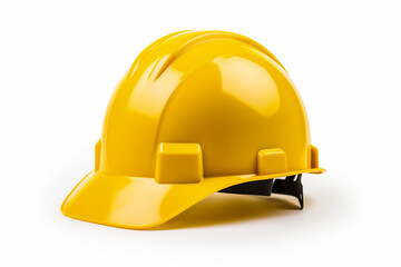 Fototapeta premium construction helmet yellow, isolated on white background
