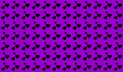 Vector abstract texture with black hearts Stylish design for wrapping fabric cloth print wedding decor Valentines day pattern Textile swatch Heart Purple Bright pink seamless pattern Minimal emo print