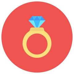Diamond Ring icon vector image. Can be used for Birthday.