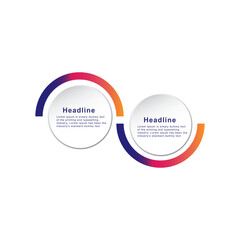 Fototapeta premium 2 steps Modern Infographic Options Template