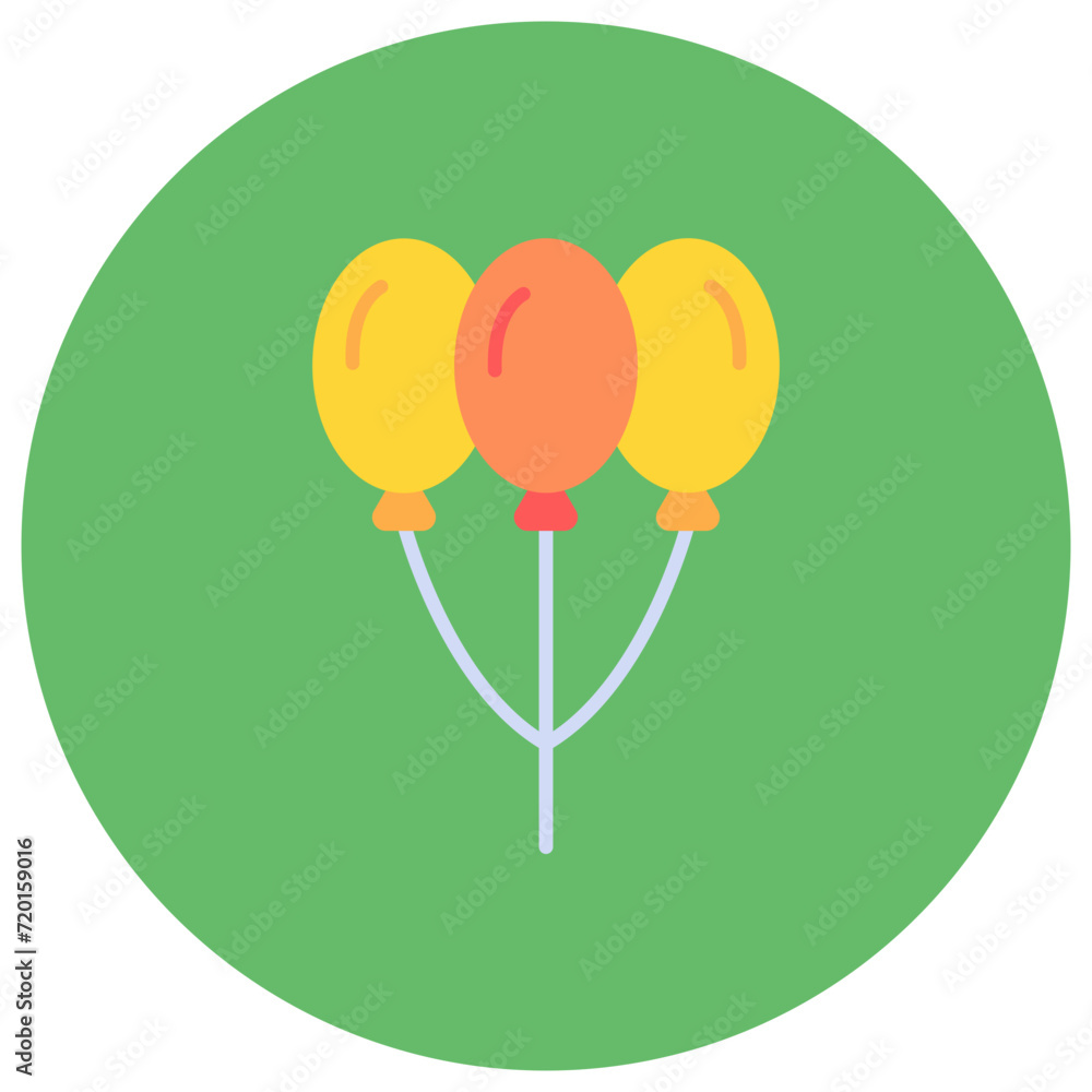 Poster Balloons icon vector image. Can be used for Birthday.